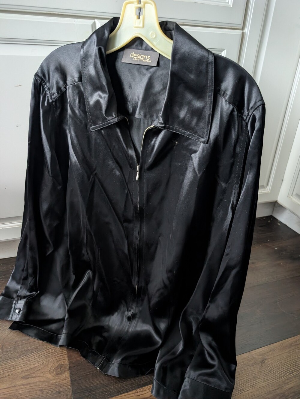 Gorgeous Satin Blouse Dress Jacket Designs Lane Bryant Size 18/20 Black